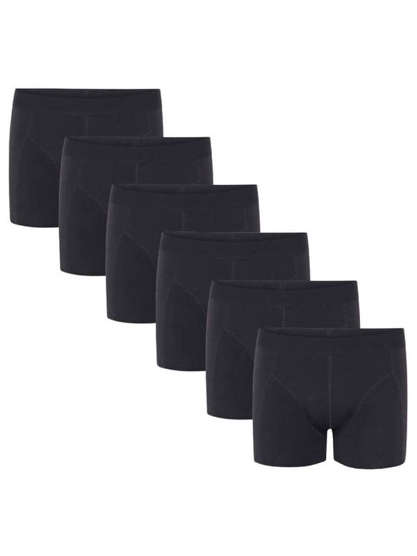 6 par sorte bomuldsboxershorts