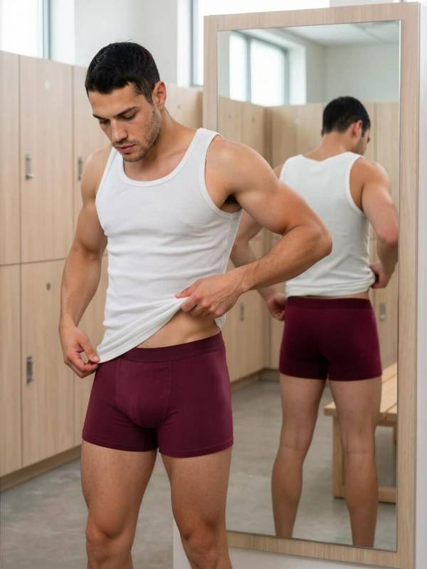 Bordeaux bambus boxershorts fra SorteSokker
