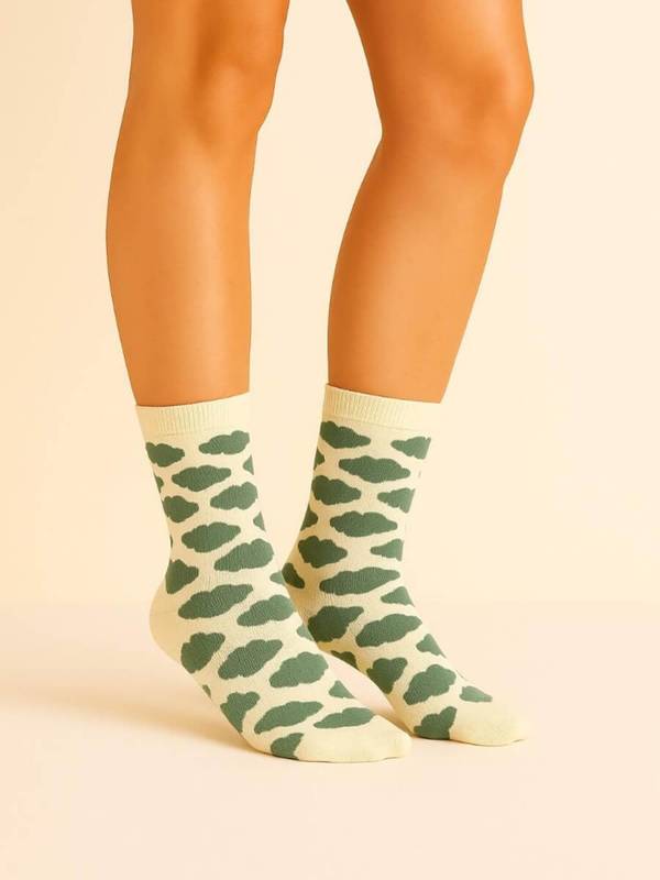 Damestrømper fra Socks CPH - Clouds Smør gul – alternativt billede