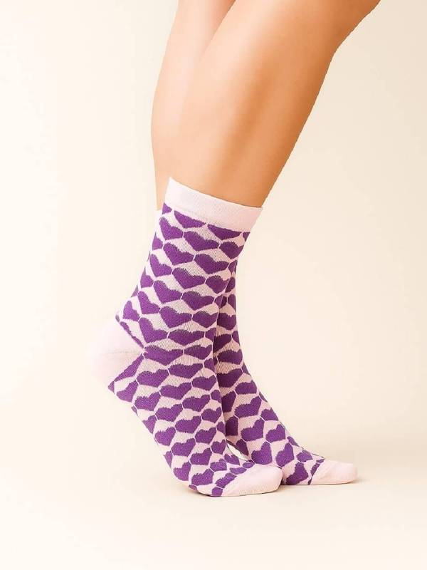 Damestrømper fra Socks CPH - Heart Rosa – alternativt billede