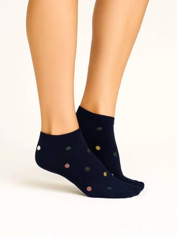 Socks CPH Korte ankelstrømper - Navy Tivoli Dot – alternativt billede
