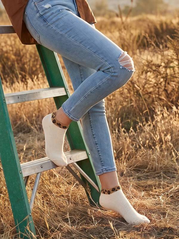 Socks CPH Korte ankelstrømper - Råvhid Leopard – alternativt billede