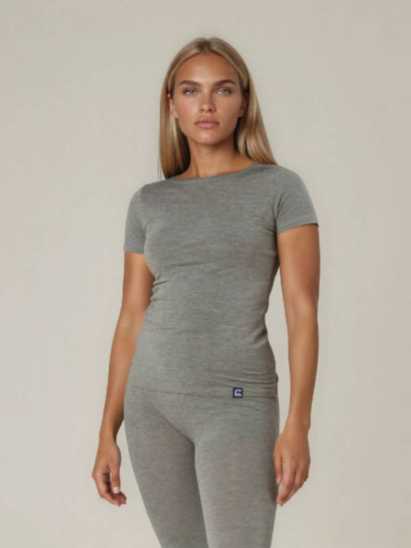 Coastland of Denmark dame T-shirt med merinould, grå