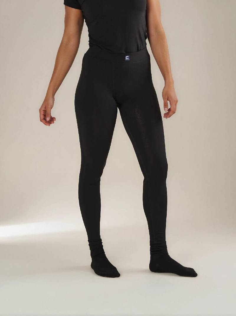 Coastland of Denmark dame leggings med merinould, sort