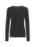 Coastland dame T-shirt med lange ærmer, med merinould, sort