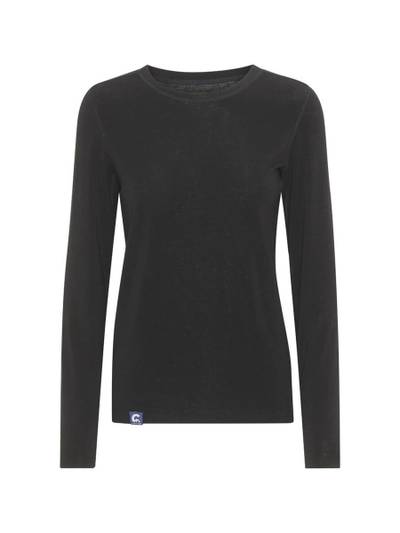 Coastland dame T-shirt med lange ærmer, med merinould, sort