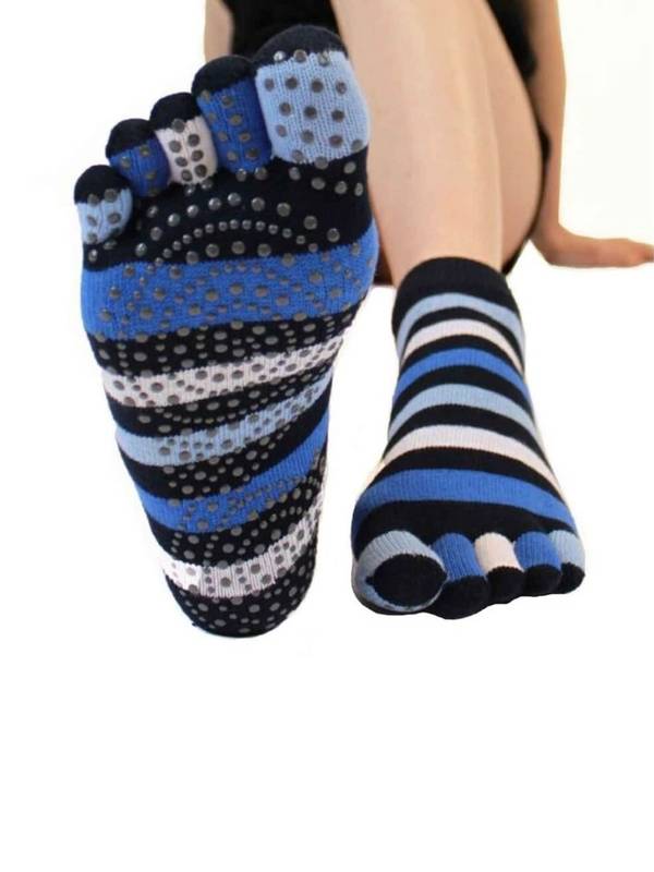 Blå stribet TOETOE Yoga & Pilates Anti-Slip Sole Trainer