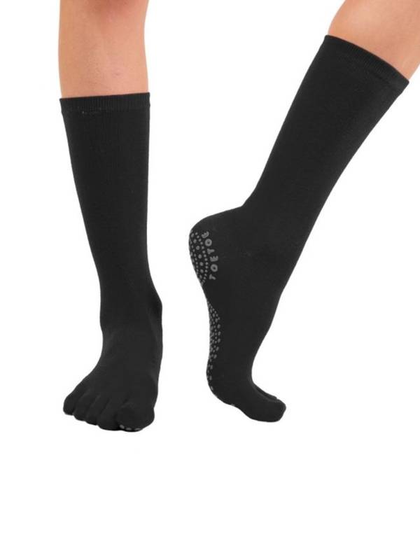 Sorte TOETOE yoga & pilates mid-calf anti-slip sokker – alternativt billede