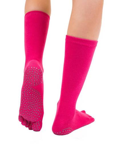 Pink TOETOE yoga & pilates mid-calf anti-slip sokker