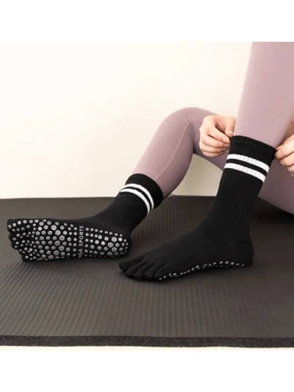 Sorte Yoga & pilates tåstrømper med skridsikker sål, str. 35-38 – alternativt billede