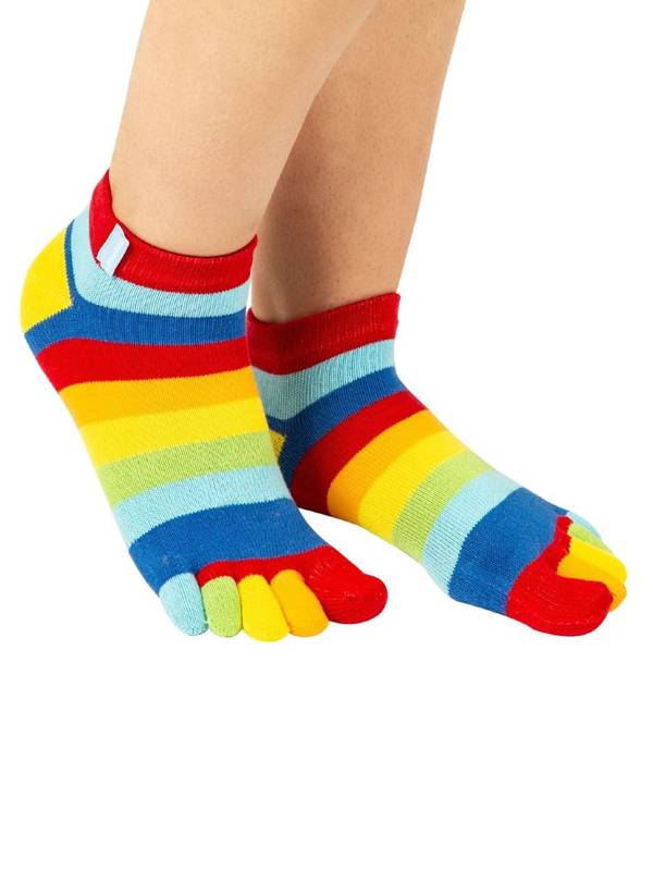 Stripy Rainbow Ankel Tåsokker TOETOE Essential (Korte Sokker) – alternativt billede
