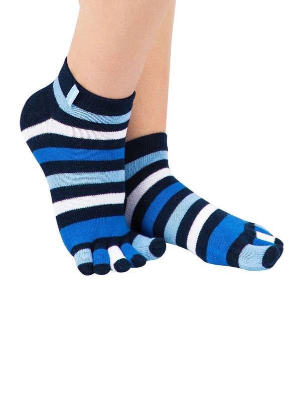 Stripy Denim Ankel Tåsokker TOETOE Essential (Korte Sokker) – alternativt billede