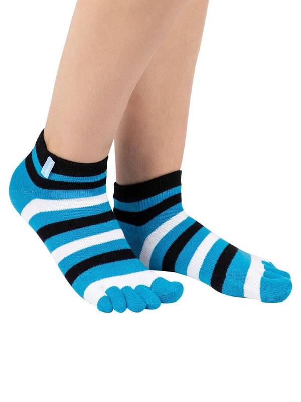 Stripy Turkis Ankel Tåsokker TOETOE Essential (Korte Sokker) – alternativt billede