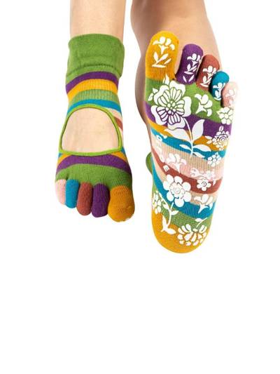 Grønne TOETOE yoga & pilates anti-slip tåstrømper Serene