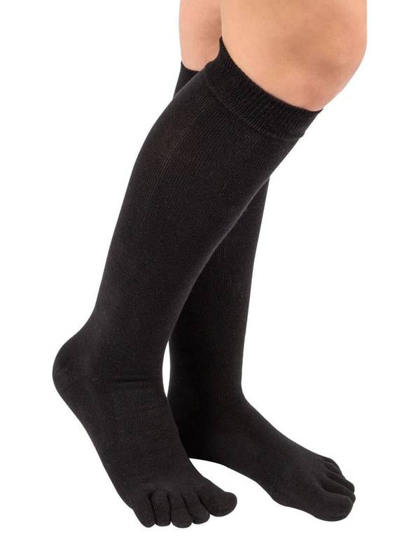 Sorte knæhøje tåstrømper fra TOETOE, One-size – alternativt billede