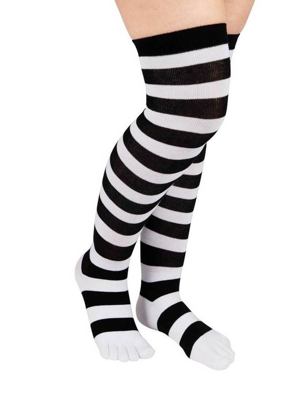 Sorte/Hvid over Knee tåstrømper TOETOE Essential - One-size – alternativt billede