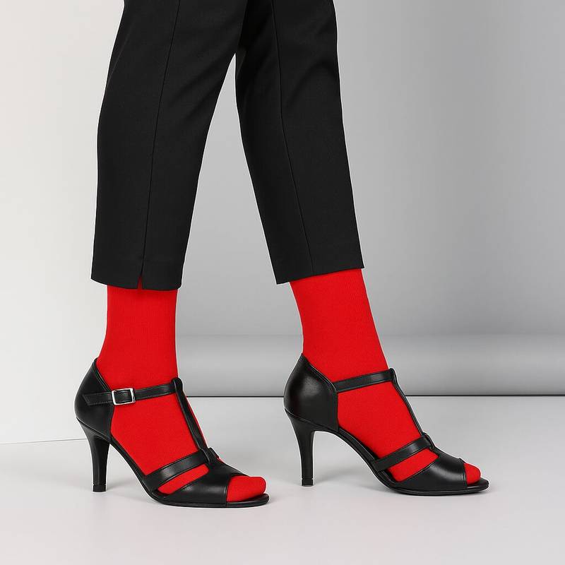 Røde bambus damestrømper fra Socks CPH, str. 36-40