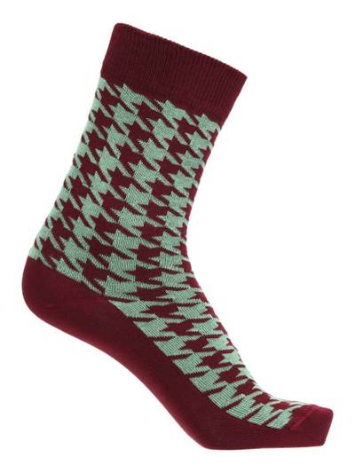 Bordeaux & grøn ternet sokker fra Socks CPH