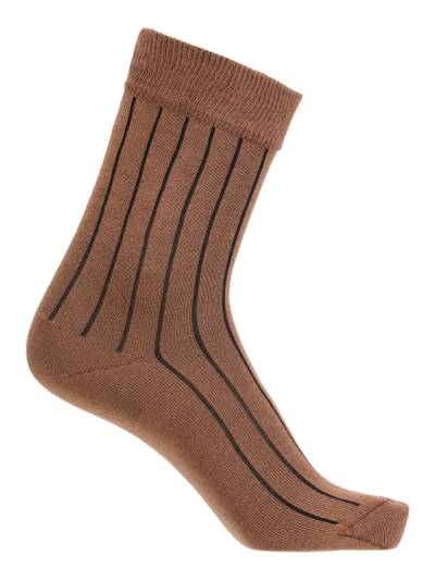 Brune klassiske bomuldsstrømper med rib fra Socks CPH