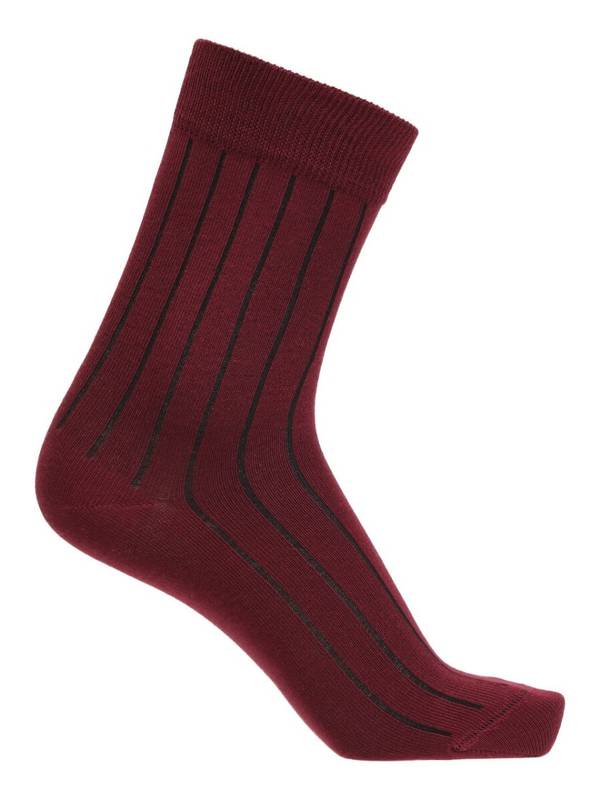Bordeaux klassiske bomuldsstrømper med rib fra Socks CPH – alternativt billede