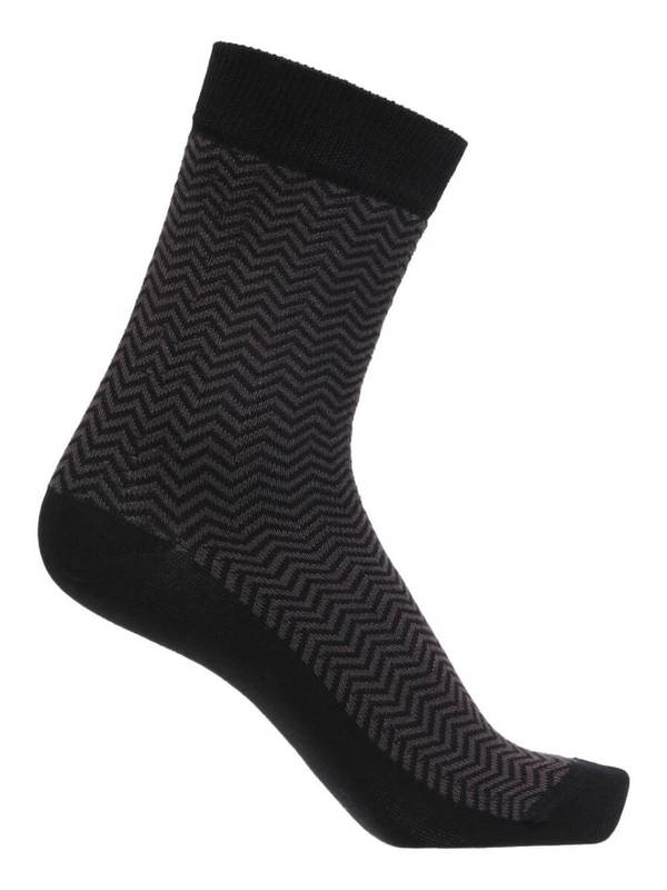 Sorte herrestrømper med gråt sildebensmønster fra Socks CPH – alternativt billede