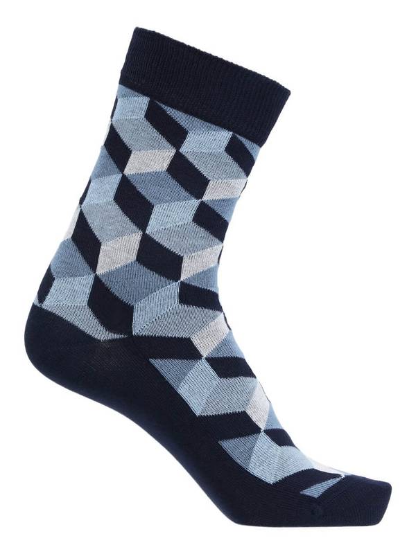 Navy strømper med box mønster, Socks CPH – alternativt billede